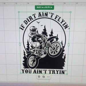 Black 'If Dirt Ain't Flyin' Off-Road Motorcycle car decal 8”